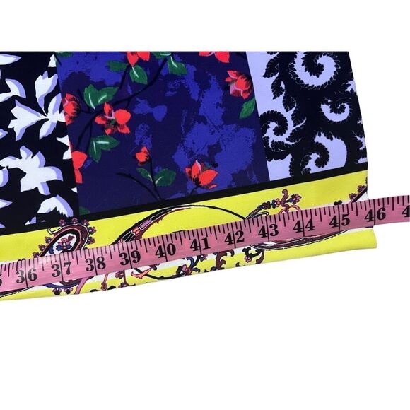 Alice + Olivia Stacey Bennet Multicolor Rose Print Mix Pattern Wide Leg Pants XL - Picture 4 of 11